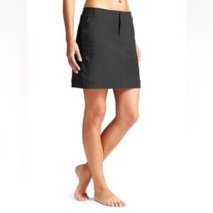 Athleta Palisade Skort Mini Skirt Zip Pocket Black Tennis Golf Hiking Sz 12